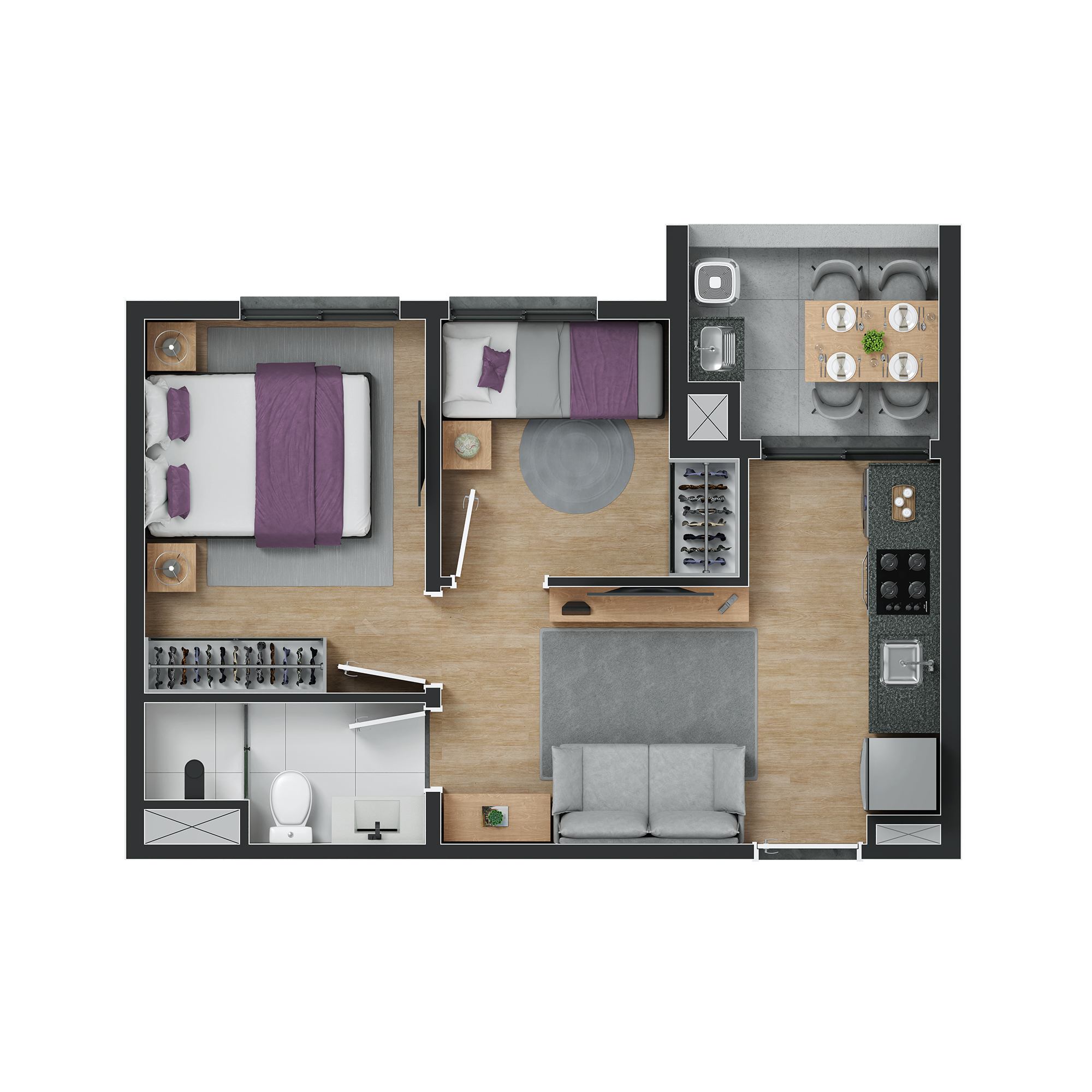 Pav tipo F14 2 dorms planta LR
